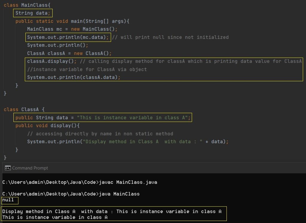 Variables in Java