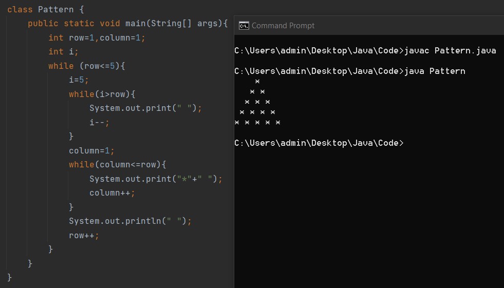 Loops examples and Pyramid Pattern