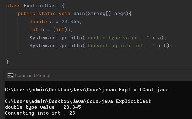 Type Casting in Java