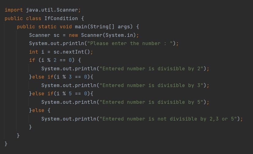 Java if...else Conditions