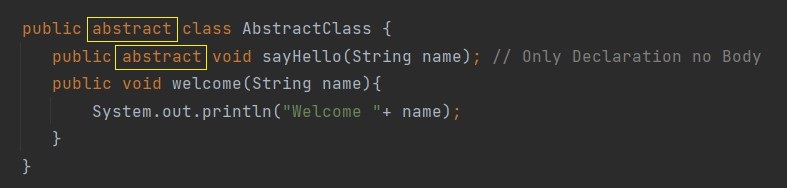 Abstraction in Java