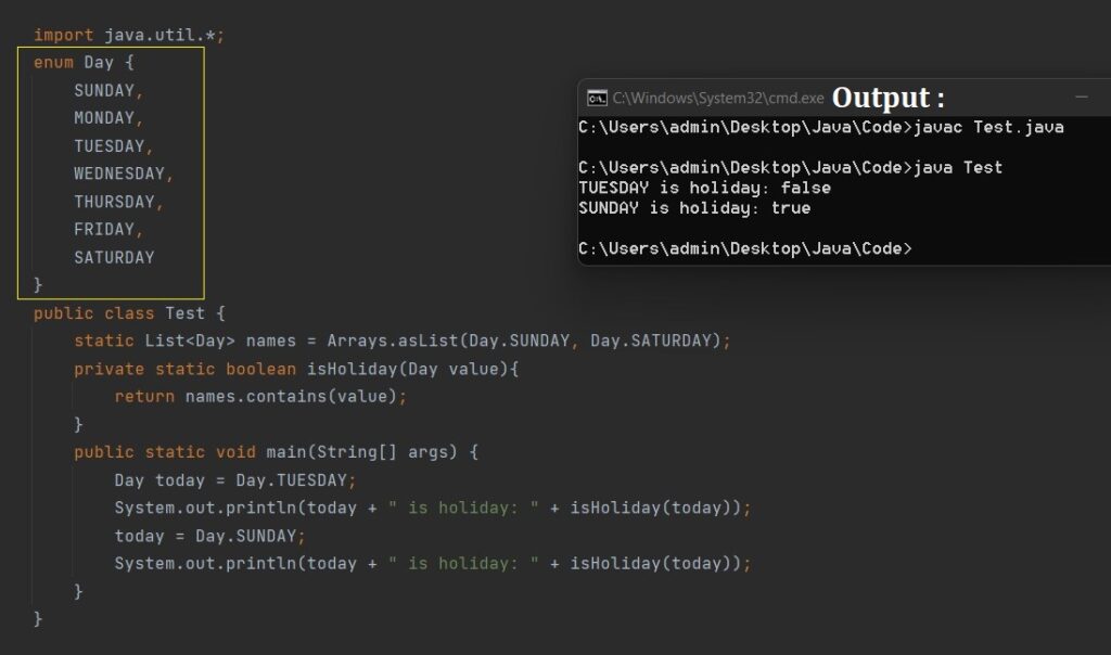 Enums in java