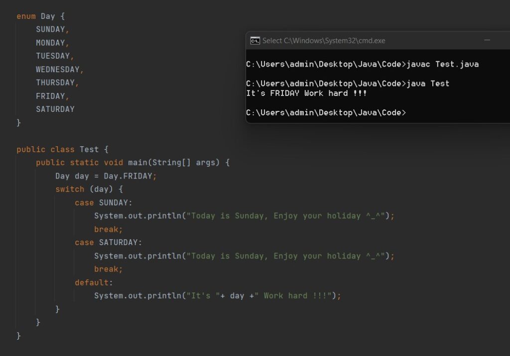 Enums in java